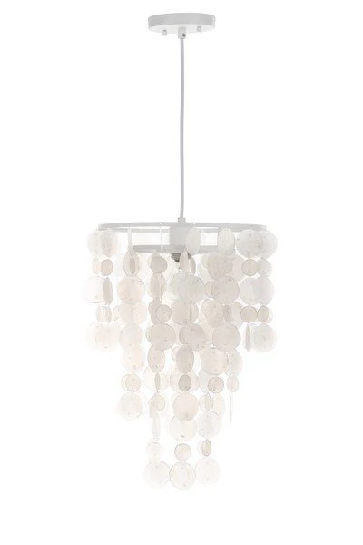 Safavieh Pearl Capiz 1 Light 13-Inch Dia Pendant - White - Image 2