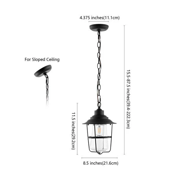 Safavieh Penber Outdoor Pendant - Black - Image 3