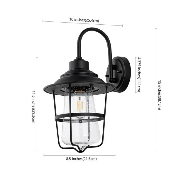 Safavieh Penber Outdoor Wall Sconce Set Of 2 - Black - Image 3