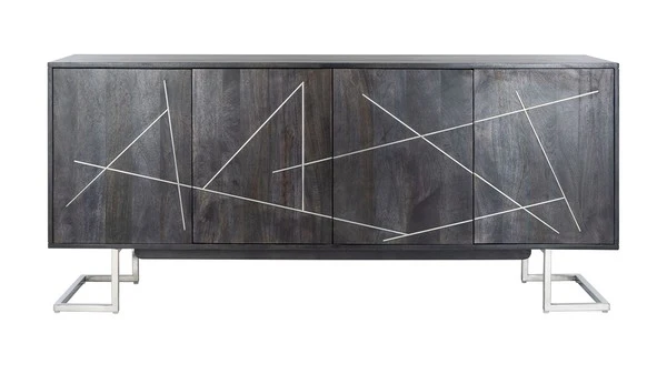 Safavieh Penn Geometric 4 Door Sideboar - Black - Image 2