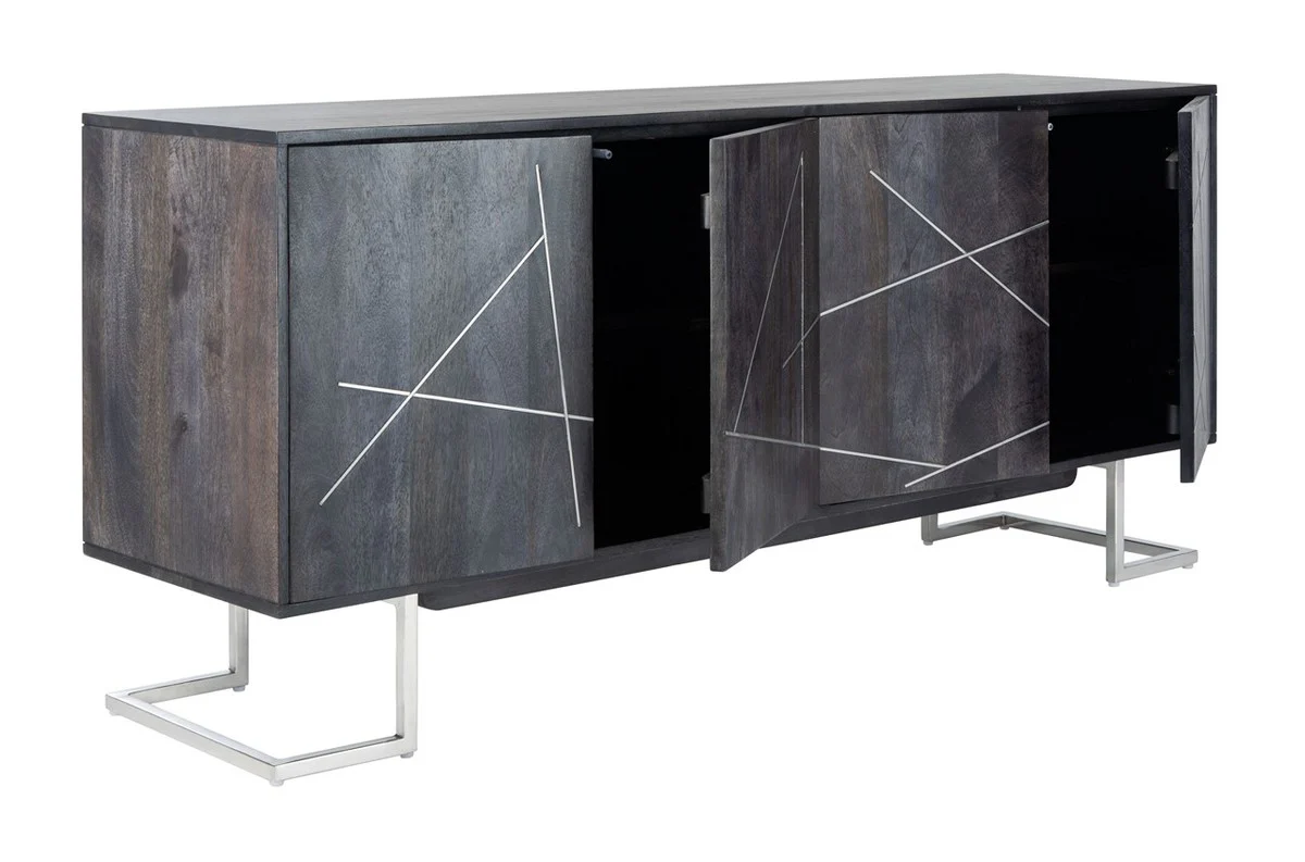 Safavieh Penn Geometric 4 Door Sideboar - Black - Image 3