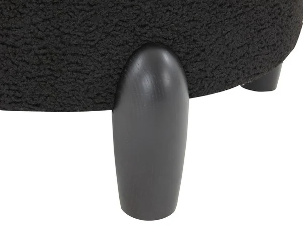 Safavieh Perez Scandinavian Rd Ottoman - Black - Image 4
