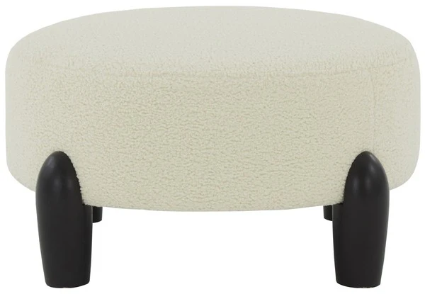 Safavieh Perez Scandinavian Rd Ottoman - Ivory - Image 2
