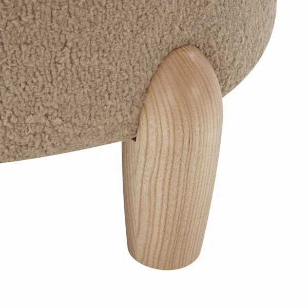 Safavieh Perez Scandinavian Rd Ottoman - Light Brown - Image 5