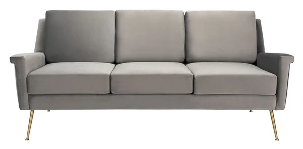 Safavieh Peridot Velvet Modern Sofa - Dark Gray - Image 2