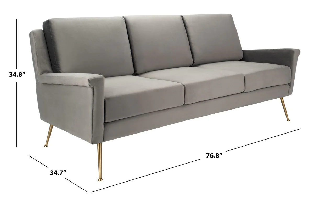 Safavieh Peridot Velvet Modern Sofa - Dark Gray - Image 4