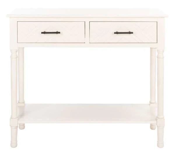 Safavieh Peyton 2 Drawer Console Table - Distressed White - Image 2