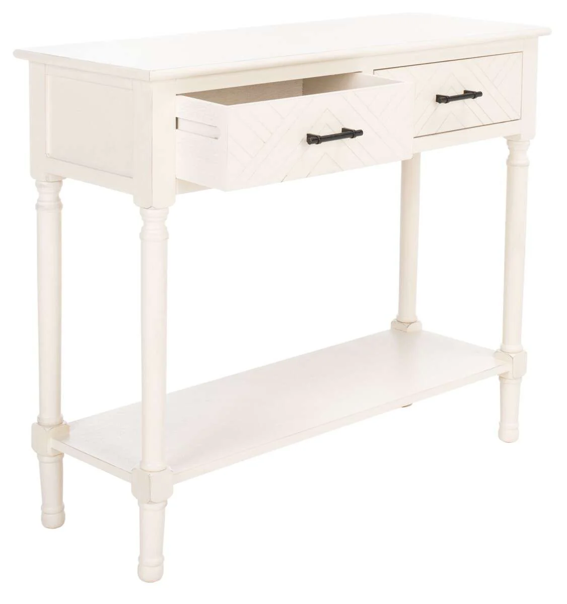 Safavieh Peyton 2 Drawer Console Table - Distressed White - Image 3