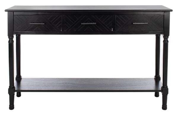 Safavieh Peyton 3 Drawer Console Table - Black - Image 2