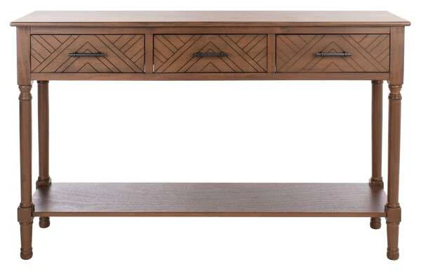 Safavieh Peyton 3 Drawer Console Table - Brown - Image 2