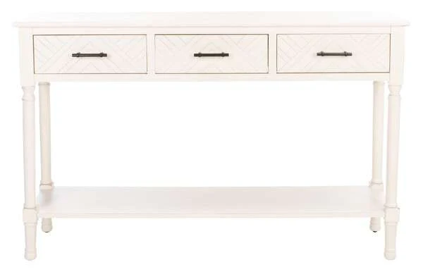 Safavieh Peyton 3 Drawer Console Table - Distressed White - Image 2