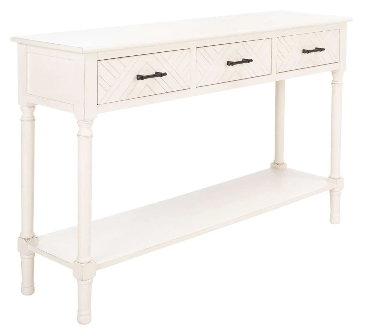 Safavieh Peyton 3 Drawer Console Table - Distressed White - Image 3