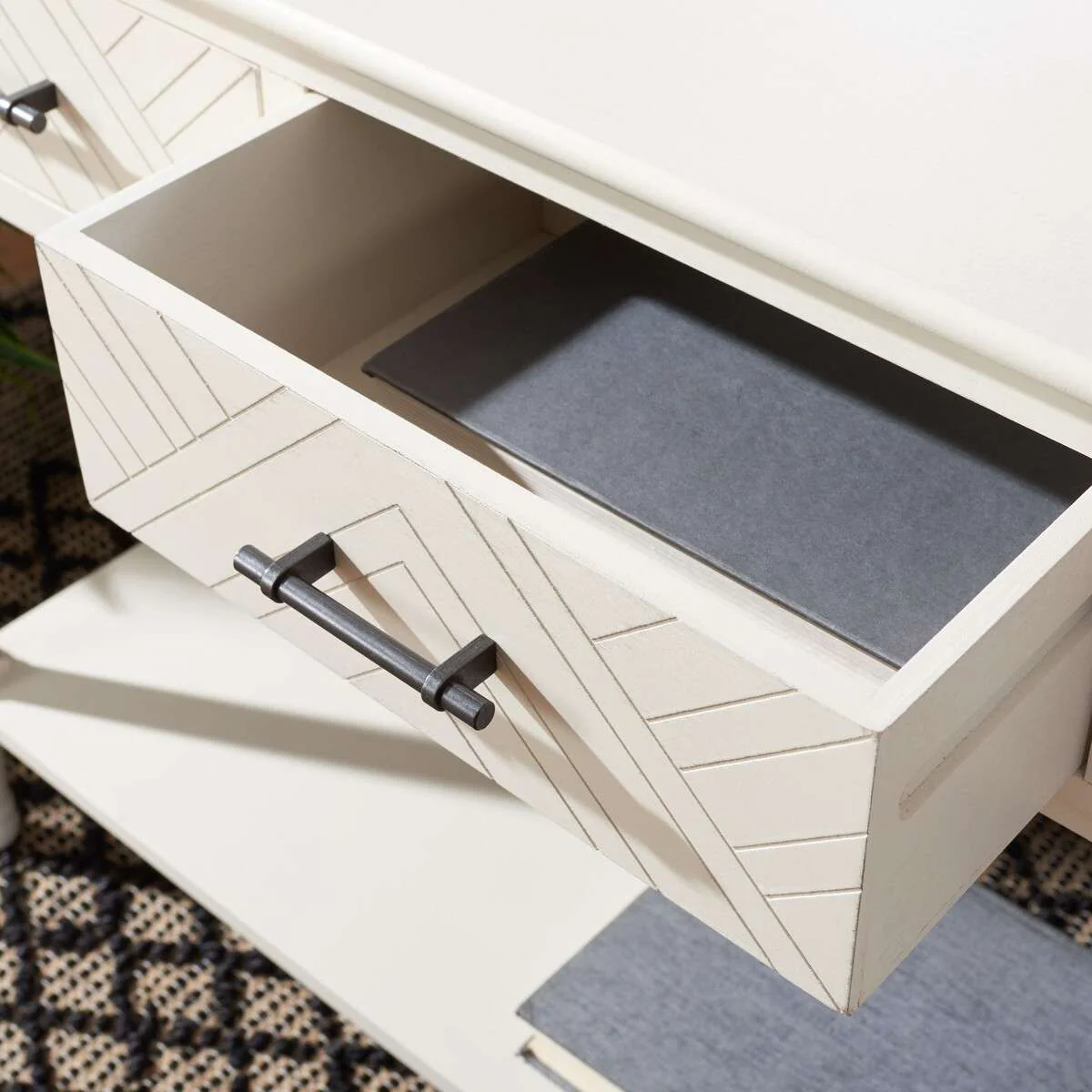 Safavieh Peyton 3 Drawer Console Table - Distressed White - Image 4