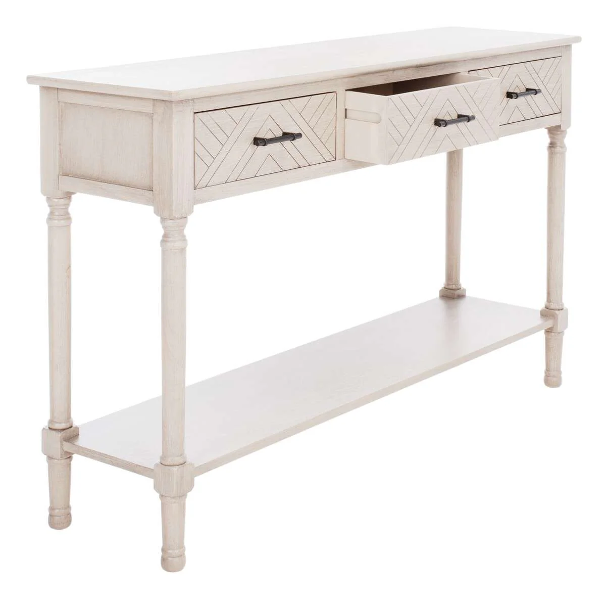 Safavieh Peyton 3 Drawer Console Table - Greige - Image 3