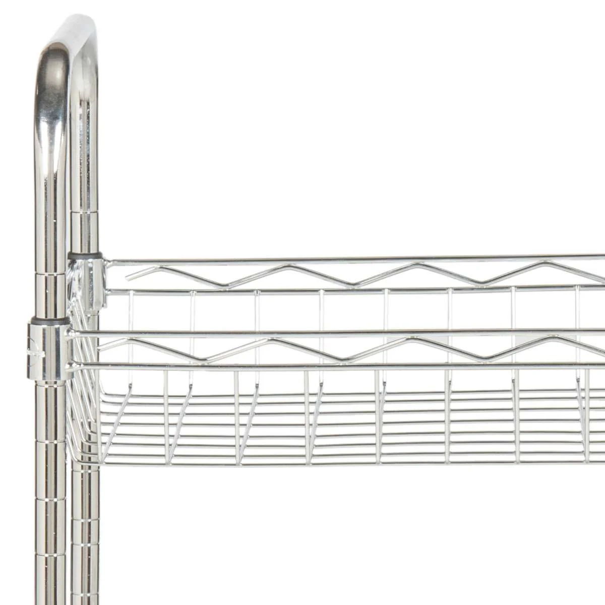 Safavieh Pierre0 Chrome Wire Adjustable Mini Trolley (17.7 In. W X 9.8 In. D X 37.4 In. H) - Chrome - Image 2