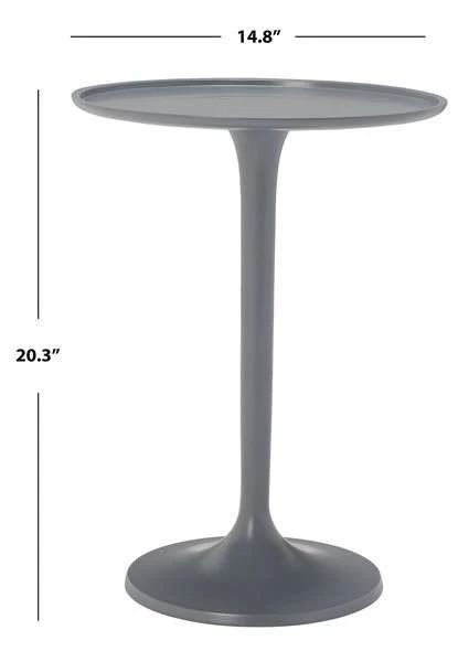 Safavieh Platina Round Top Sleek Table - Dark Gray - Image 3