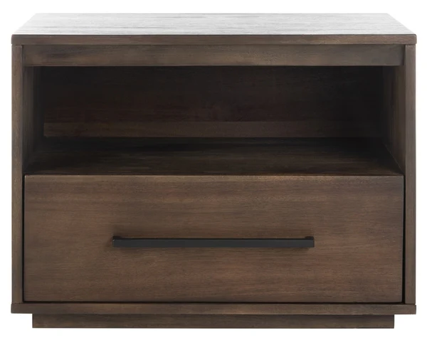 Safavieh Poesy 1 Drawer Nightstand - Dark Chocolate - Image 2
