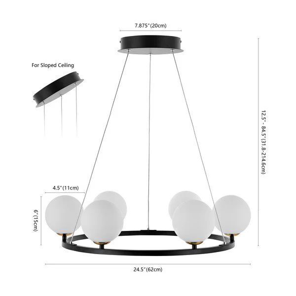 Safavieh Pomona Chandelier - Matte Black - Image 3