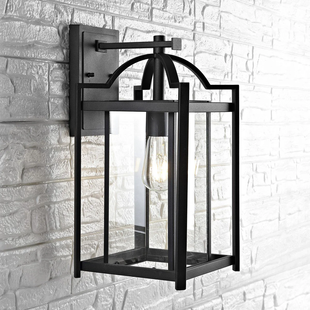 Safavieh Portar Outdoor Wall Lantern - Black - Image 3
