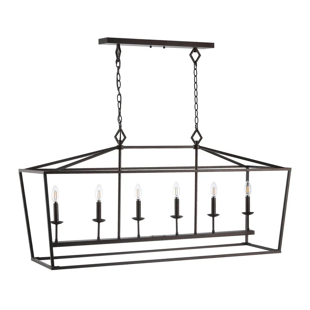 Safavieh Prener 6Lt Pendant - Oil Rubbed Bronze (Black) - Image 2