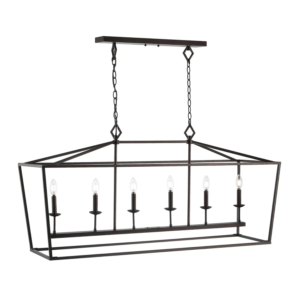 Safavieh Prener 6Lt Pendant - Oil Rubbed Bronze (Black) - Image 3