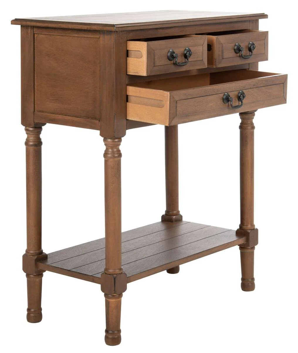 Safavieh Primrose 3 Drawer Console Table - Brown - Image 3