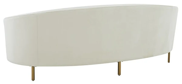 Safavieh Primrose Curved Velvet Sofa - Creme - Image 5