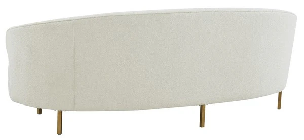 Safavieh Primrose Curved Upholstered Fabric Sofa - Ivory - Image 4