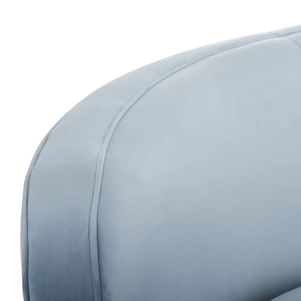 Safavieh Primrose Curved Velvet Sofa - Light Blue - Image 5