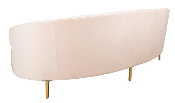 Safavieh Primrose Curved Velvet Sofa - Light Pink - Image 4