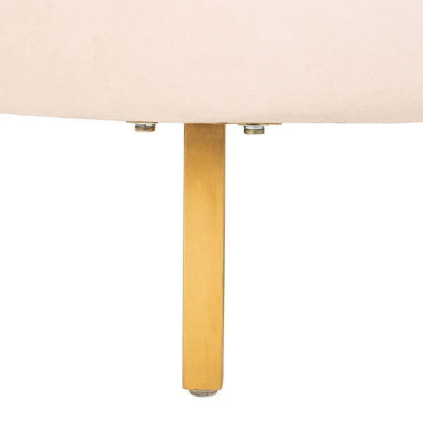 Safavieh Primrose Curved Velvet Sofa - Light Pink - Image 5