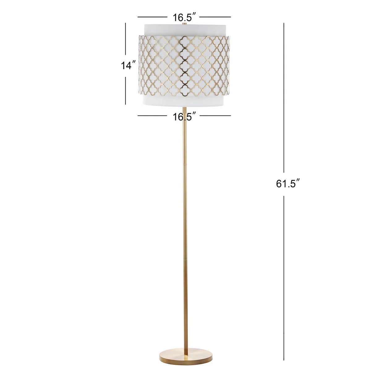 Safavieh Priscilla 61.5-Inch H Floor Lamp - Gold - Image 3