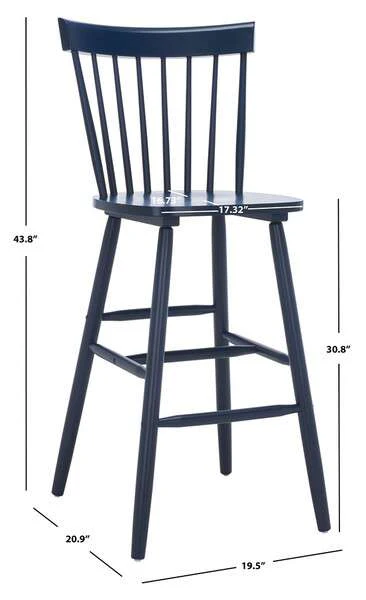 Safavieh Providence Bar Stool Set Of 2 - Navy - Image 4