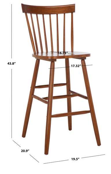 Safavieh Providence Bar Stool Set Of 2 - Walnut - Image 4