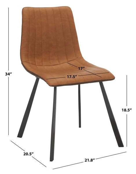 Safavieh Pryer Dining Chair Set Of 2 - Brown - Image 3