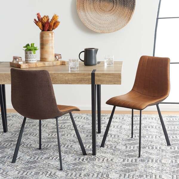 Safavieh Pryer Dining Chair Set Of 2 - Brown - Image 4