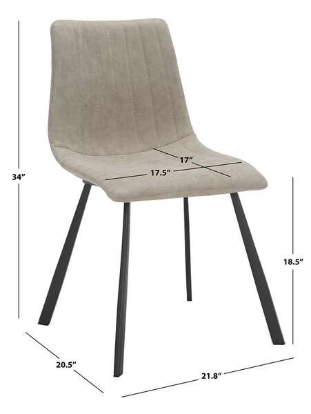 Safavieh Pryer Dining Chair Set Of 2 - Stone Gray - Image 3