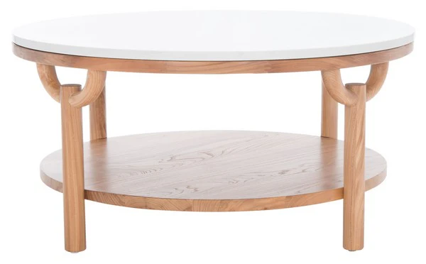 Safavieh Puck Marble Top Coffee Table - Natural - Image 2