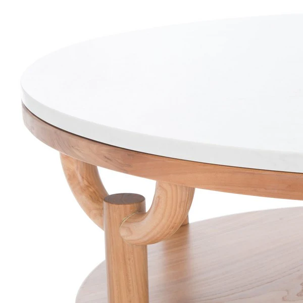 Safavieh Puck Marble Top Coffee Table - Natural - Image 3
