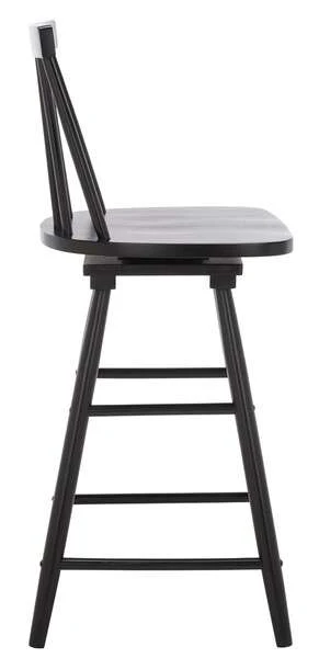 Safavieh Quai Swivel Counter Stool - Black - Image 3
