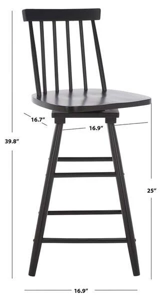 Safavieh Quai Swivel Counter Stool - Black - Image 4