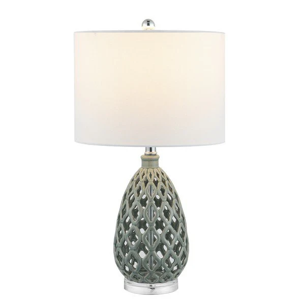 Safavieh Quin, 25 Inch, Grey, Ceramic/Iron Table Lamp Set Of 2 Set Of 2 - Grey - Image 2