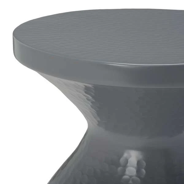 Safavieh Radium Small Hammered Stool - Dark Gray - Image 4