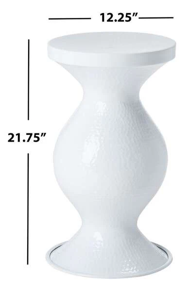 Safavieh Radium Small Hammered Stool - White - Image 4