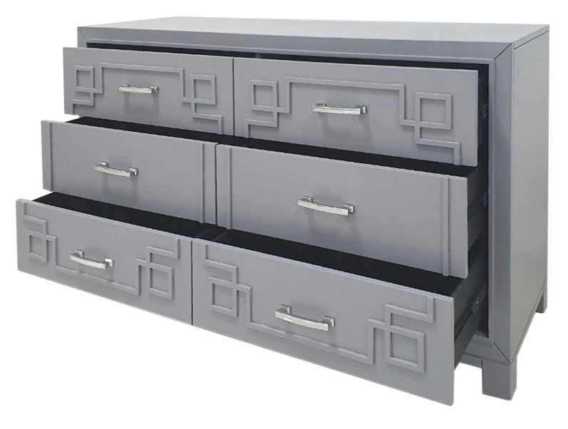 Safavieh Raina 6 Drawer Dresser - Gray - Image 4