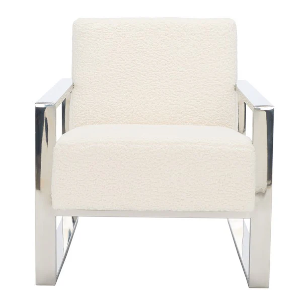 Safavieh Ramos Metal Framed Accent Chai - Ivory - Image 2