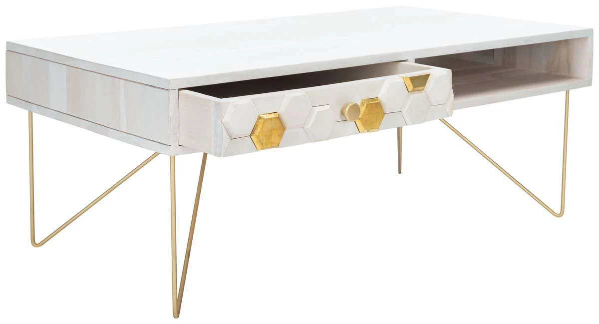 Safavieh Raveena Coffee Table - White Wash - Image 3