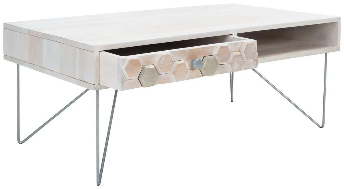 Safavieh Raveena Coffee Table - White Wash - Image 3