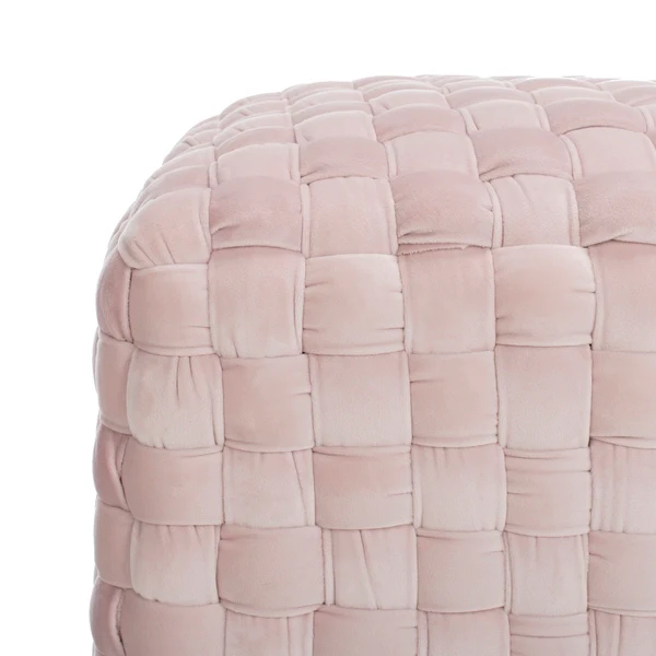 Safavieh Ravyn Woven Velvet Ottoman - Pink - Image 4