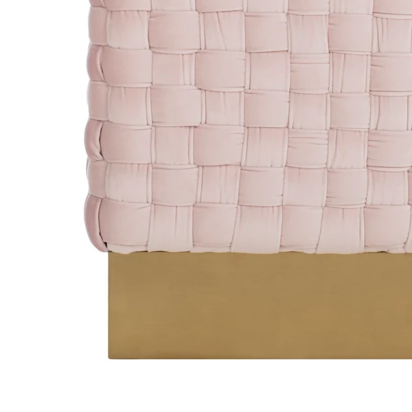 Safavieh Ravyn Woven Velvet Ottoman - Pink - Image 5